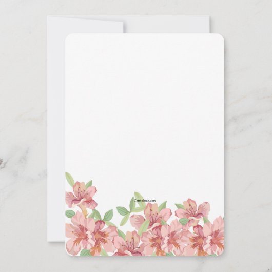 Einladung von Rosa Azaleen (Rückseite)