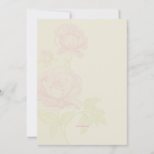 Einladung von Rosa Peonies (Rückseite)