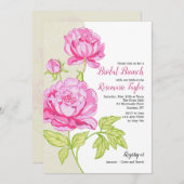 Einladung von Rosa Peonies (Vorne/Hinten)