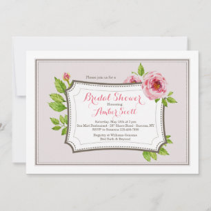 Einladung von Rosa Peony Frame 2