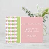 Einladung von Rosa und grünem Diamant (Stehend Vorderseite)