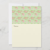 Einladung von Rosa und Grünpaisley (Rückseite)
