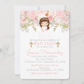 Einladung von Rosas para Bautizo de niña Einladung (Vorderseite)