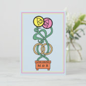 Einladung von Rose Jugendstil Hochzeit (Stehend Vorderseite)