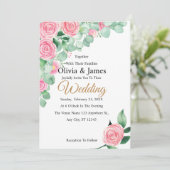 Einladung von Rose und Eukalyptus (Stehend Vorderseite)