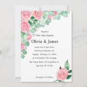 Einladung von Rose und Eukalyptus (Vorderseite)