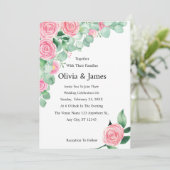 Einladung von Rose und Eukalyptus (Stehend Vorderseite)