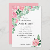 Einladung von Rose und Eukalyptus (Vorne/Hinten)