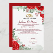 Einladung von Rot und Grün zur Hochzeit (Vorne/Hinten)