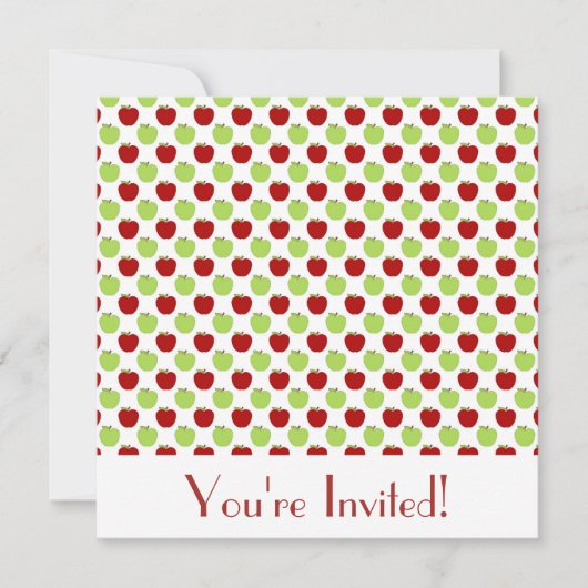 Einladung von Roten und Grünen Äpfeln (Vorderseite)