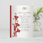 Einladung von Roter Stachellilie und Schmetterling (Stehend Vorderseite)