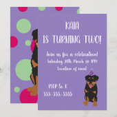 Einladung von Rottweiler zum Geburtstag (Vorne/Hinten)