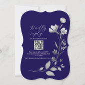 Einladung von Royal Blue Floral Wedding (Rückseite)