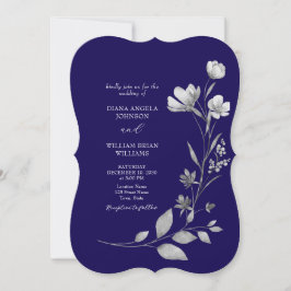 Einladung von Royal Blue Floral Wedding