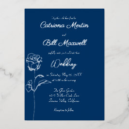 Einladung von Royal Blue und Real Silver Foil