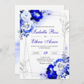 Einladung von Royal Blue und Silver Wedding (Vorne/Hinten)