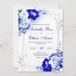 Einladung von Royal Blue und Silver Wedding