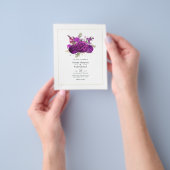 Einladung von Royal Lila and Gold Floral Wedding Flyer (Gruppe)