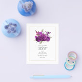 Einladung von Royal Lila and Gold Floral Wedding Flyer (Einzeln)