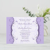 Einladung von Royal Lila & Lavender Floral Wedding (Stehend Vorderseite)