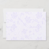 Einladung von Royal Lila & Lavender Floral Wedding (Rückseite)