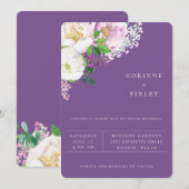 Einladung von Royal Lilac Garden Floral Wedding (Vorne/Hinten)