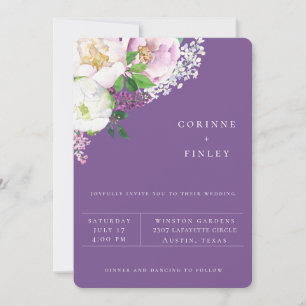 Einladung von Royal Lilac Garden Floral Wedding