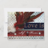 Einladung von Royal Red and Silver Wedding (Vorderseite)