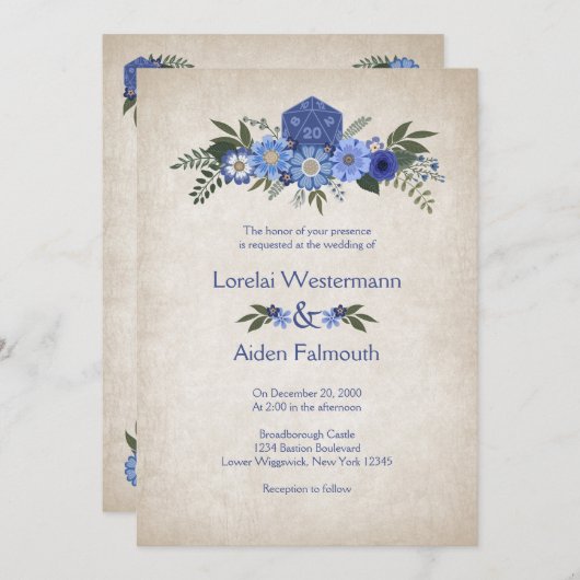 Einladung von RPG Würfeln (Vorne/Hinten)