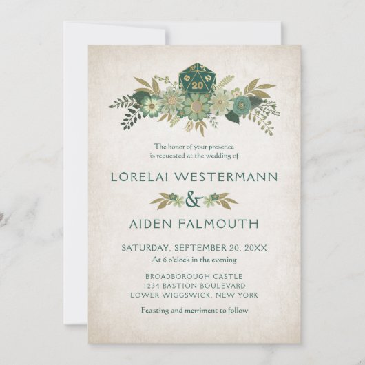 Einladung von RPG Würfeln (Vorderseite)