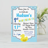 Einladung von Rubber Duck zum Geburtstag (Stehend Vorderseite)