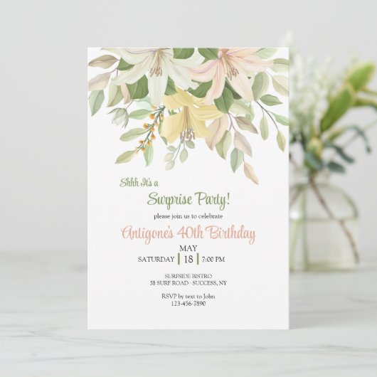 Einladung von Rubrum Lilies (Stehend Vorderseite)