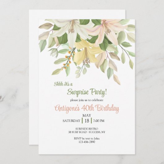 Einladung von Rubrum Lilies (Vorne/Hinten)