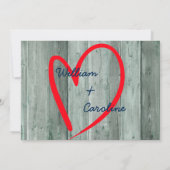 Einladung von Rusitc Red Heart and Wood Wedding (Rückseite)