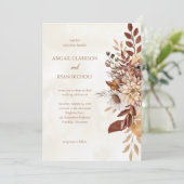 Einladung von Rustikal Fall Floral Hochzeit (Stehend Vorderseite)