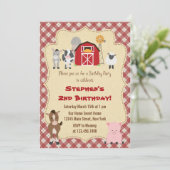 Einladung von Rustikal Farm Animal Birthday Party (Stehend Vorderseite)