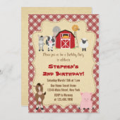 Einladung von Rustikal Farm Animal Birthday Party (Vorne/Hinten)