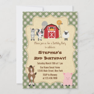 Einladung von Rustikal Farm Animal Birthday Party