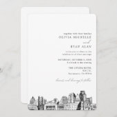 Einladung von Sacramento Wedding Skyline (Vorne/Hinten)