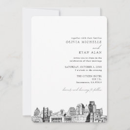 Einladung von Sacramento Wedding Skyline