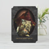 Einladung von Sad Hexe Halloween-Party (Stehend Vorderseite)