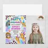 Einladung von Safari Animal Birthday Party (Vorne/Hinten)