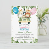 Einladung von Safari Party Animal Gender (Stehend Vorderseite)