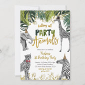 Einladung von Safari Party Animal Kid zum Geburtst (Vorderseite)