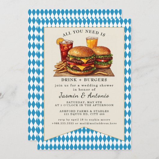 Einladung von Saft und Burgern (Vorne/Hinten)