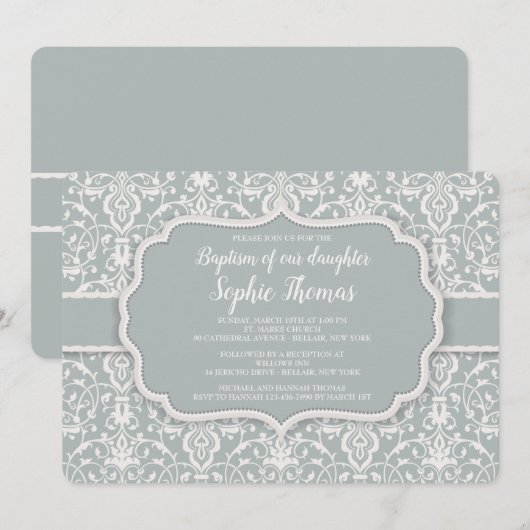 Einladung von Sage Damask (Vorne/Hinten)