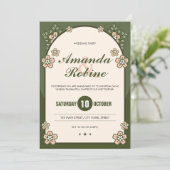 Einladung von Sage Green Floral Wedding (Stehend Vorderseite)