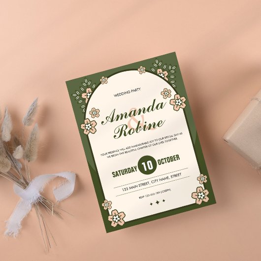 Einladung von Sage Green Floral Wedding