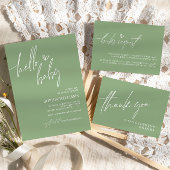 Einladung von "Sage Green Minimalistisch Baby Show