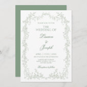 Einladung von Sage Green Toile (Vorne/Hinten)